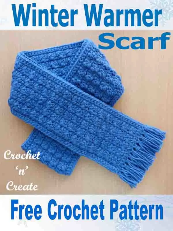 Free crochet pattern-winter warmer scarf