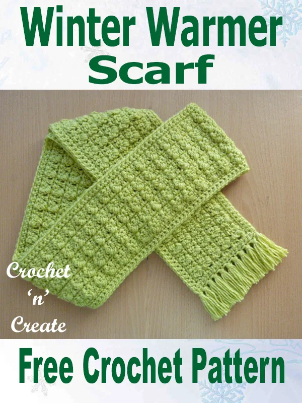 Free crochet pattern-winter warmer scarf uk