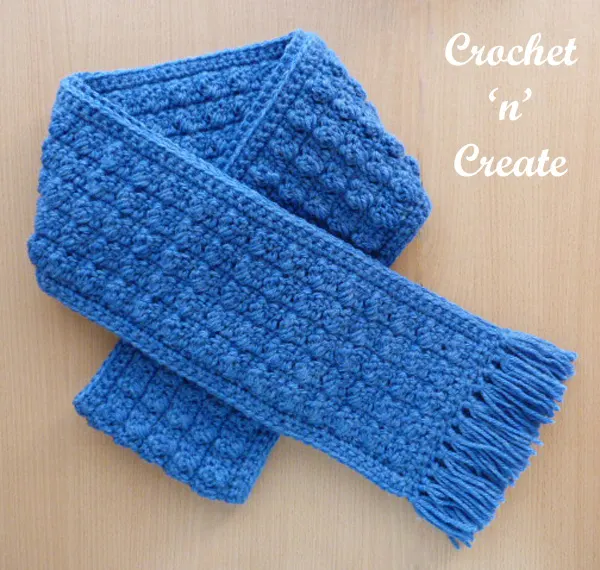 Free crochet pattern-winter warmer scarf