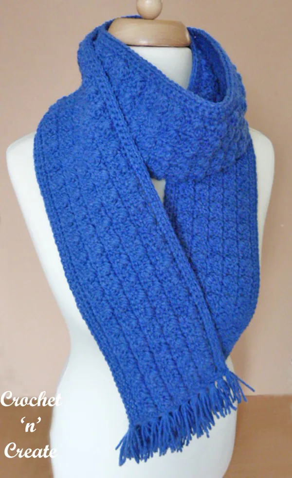 winter warmer scarf free crochet pattern