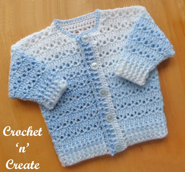 Free baby button cardigan UK crochet pattern