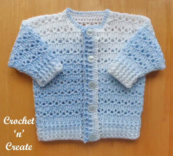 Free button through cardigan baby pattern