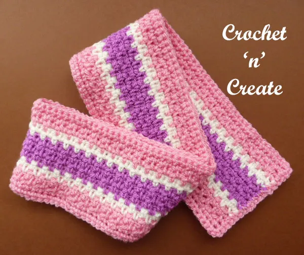 free childs woven scarf uk crochet pattern