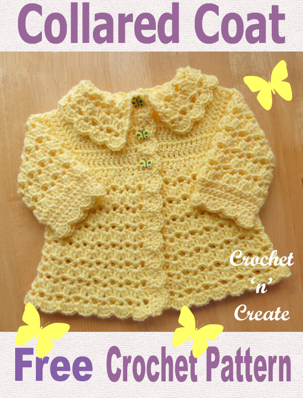 Free baby crochet pattern collared coat