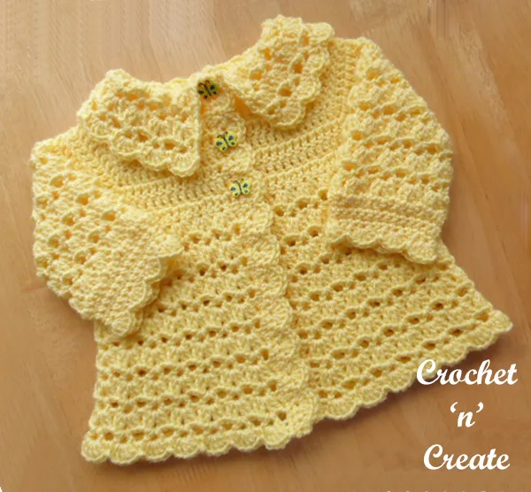 Free Baby Crochet Pattern Collard Coat