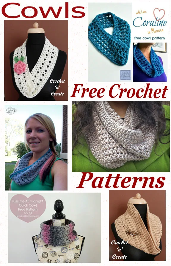 Free crochet pattern roundup-cowls