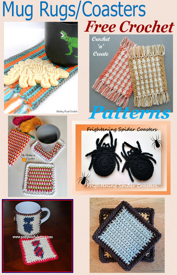 Free crochet pattern roundup mug rugs-coasters