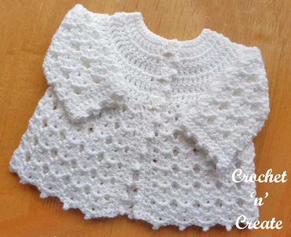 Free baby crochet pattern-picot edge cardigan UK