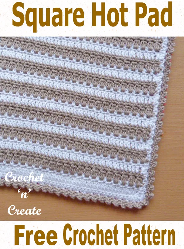 Free crochet pattern-square hot pad UK