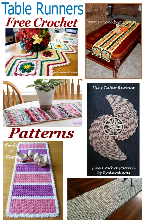 Free crochet pattern roundup table runners