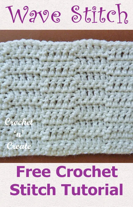 Free crochet stitch tutorial-wave stitch