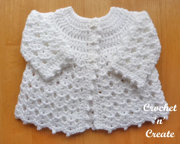 Free baby crochet pattern-picot edge cardigan