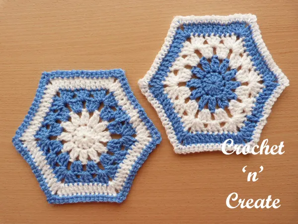 Afghan hexagon UK free crochet pattern