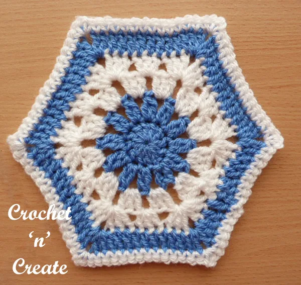 Free afghan hexagon UK crochet pattern