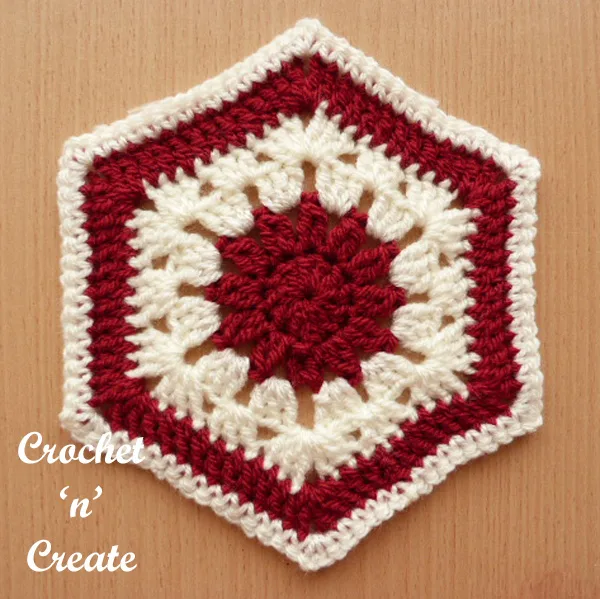 free afghan hexagon crochet pattern