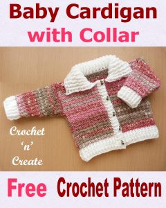 Free baby crochet pattern cardigan-collar