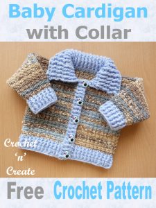 Free baby crochet pattern ribbed cardigan-collar uk