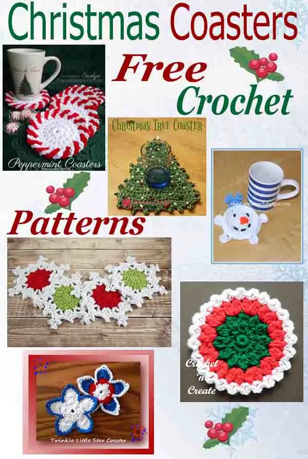 Free crochet roundup-christmas coasters