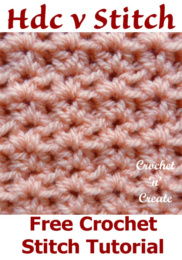 Free crochet tutorial hdc v-stitch