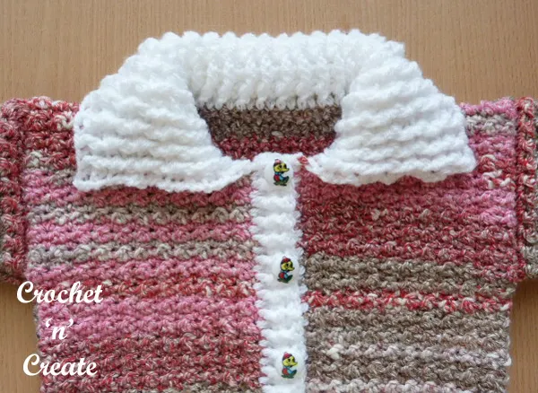 Free baby cardigan with collar crochet pattern