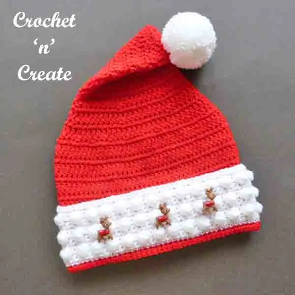 Christmas santa hat free crochet pattern