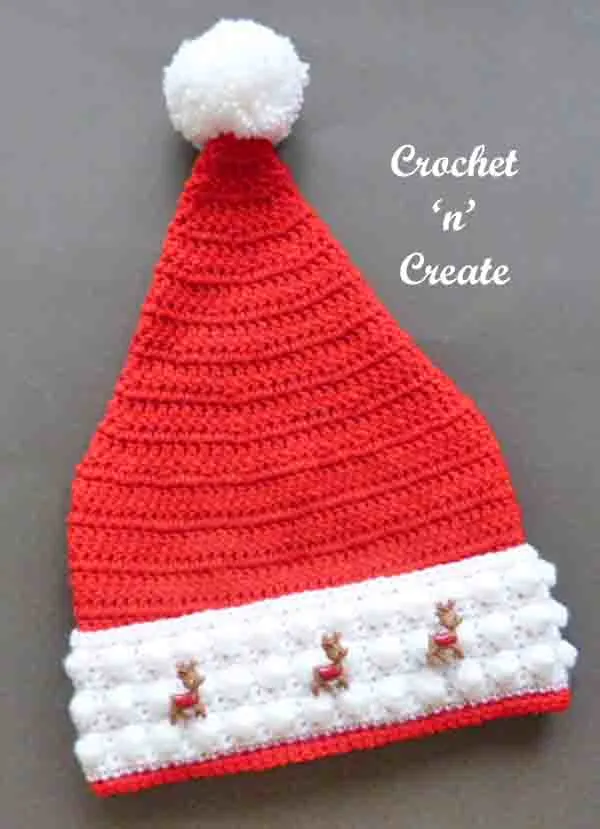 Santa hat free crochet pattern