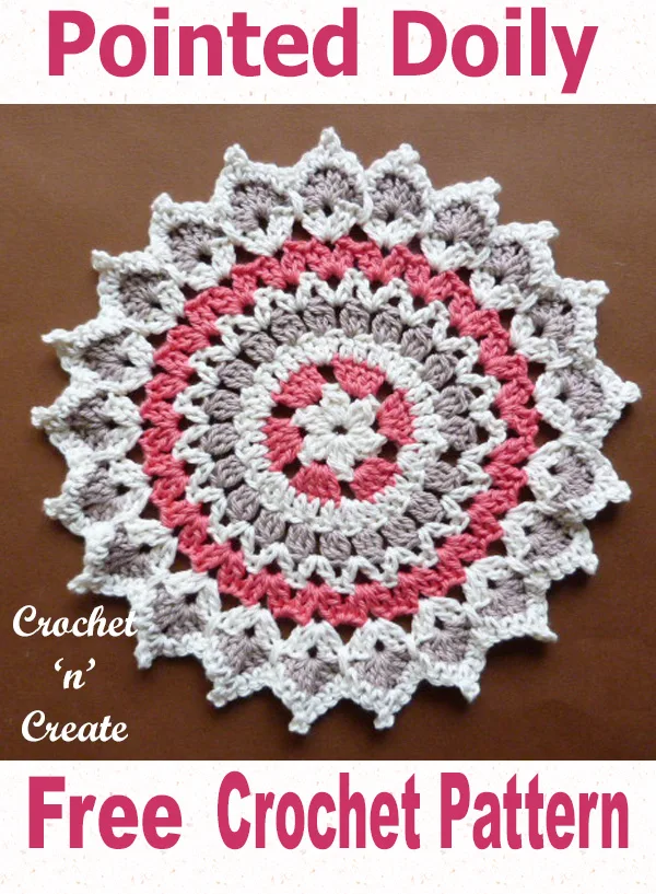 Free crochet pattern pointed doily