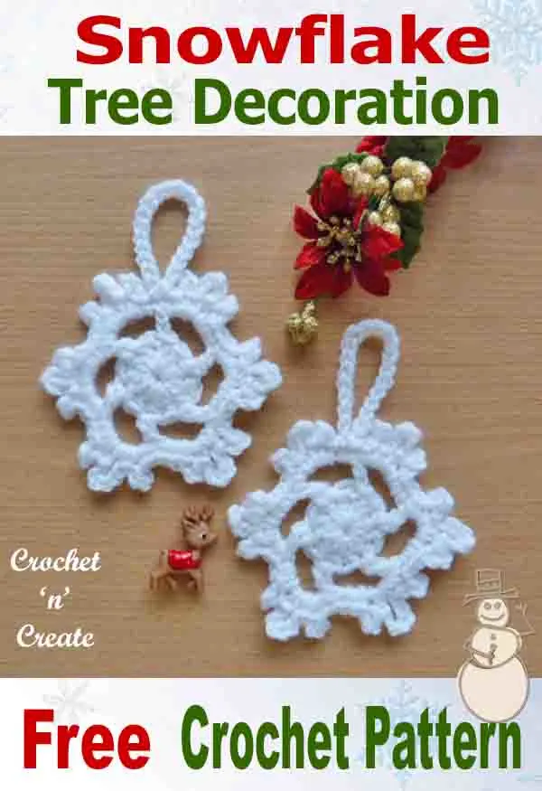 Free crochet pattern snowflake tree decoration