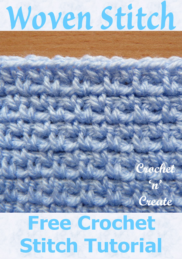 Free crochet stitch tutorial-woven stitch