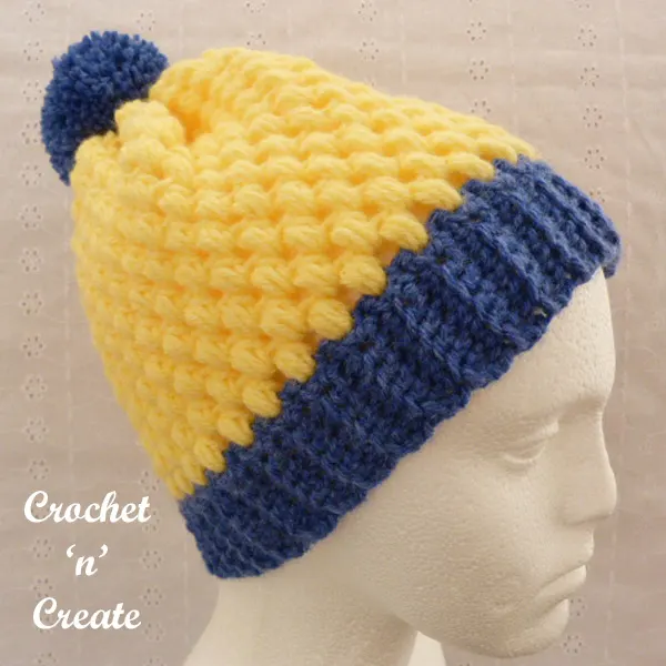 Honeycomb beanie free crochet pattern