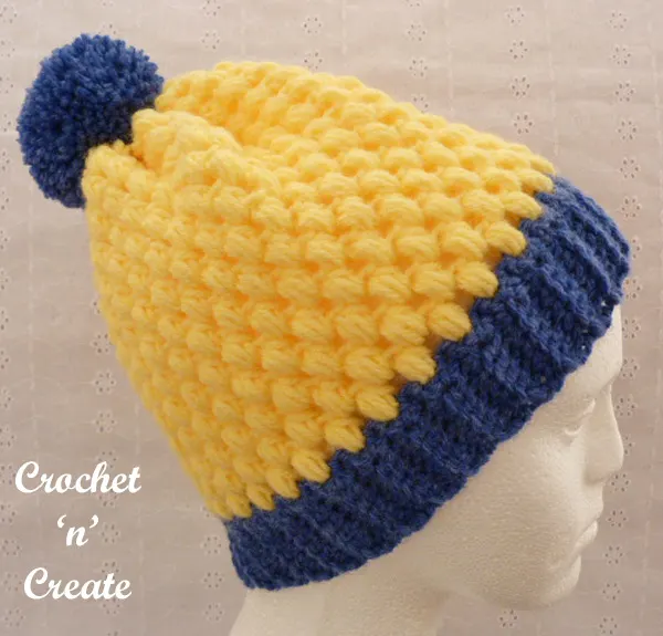 Free crochet pattern honeycomb beanie hat