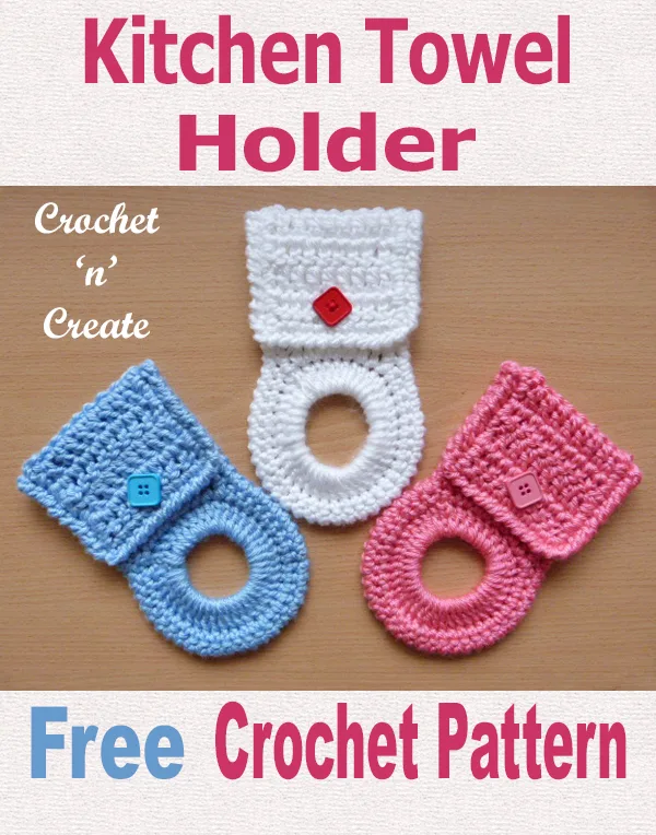 Kitchen towel holder free crochet pattern