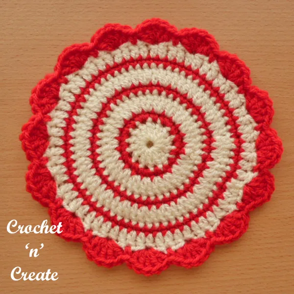 Free crochet pattern flowerpot mat