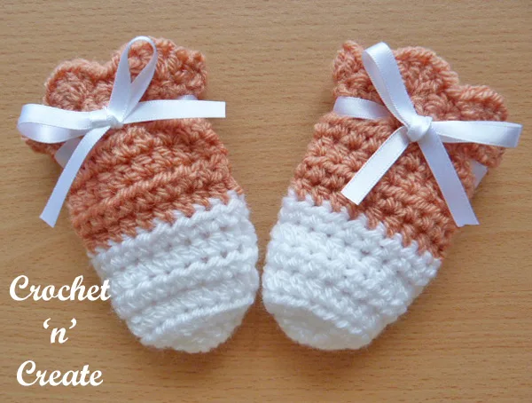 Crochet cutie baby mitts pattern uk