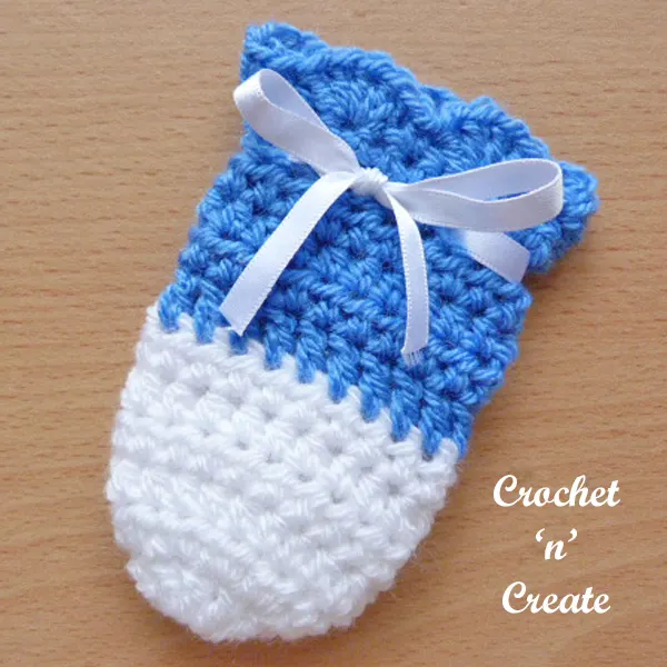 Free cutie baby mitts crochet pattern