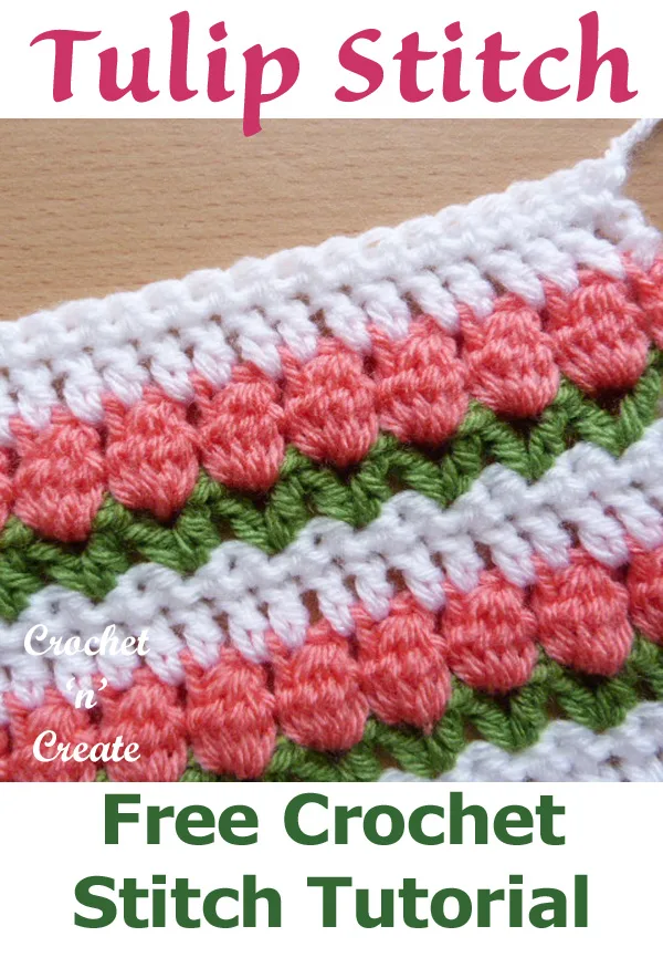 Free crochet stitch tutorial tulip stitch