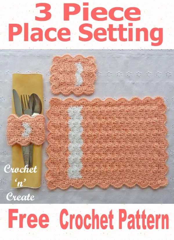 Place setting free crochet pattern