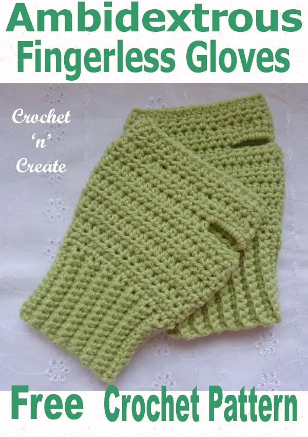 ambidextrous fingerless gloves free crochet pattern