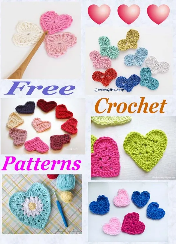 Free pattern roundup crochet hearts