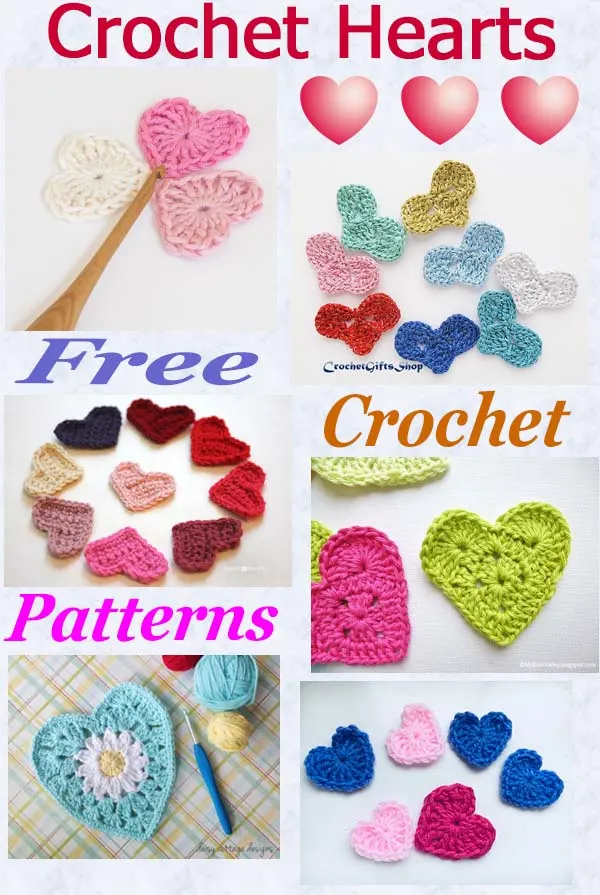 Free pattern roundup crochet hearts