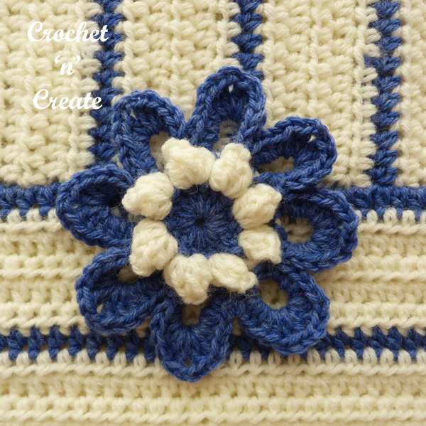 flower applique blue