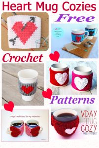 Crochet heart mug cozies