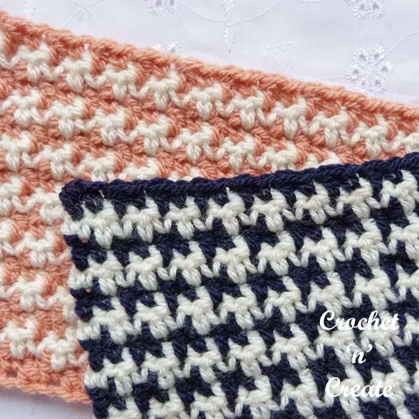 Free crochet tutorial houndstooth stitch