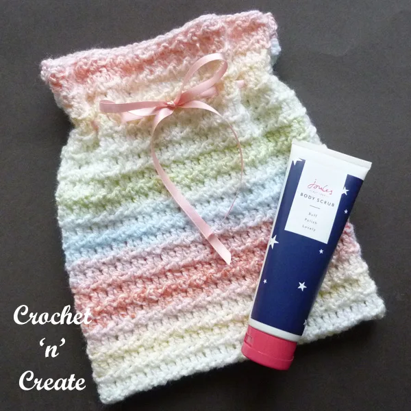 Crochet travel sponge bag pattern