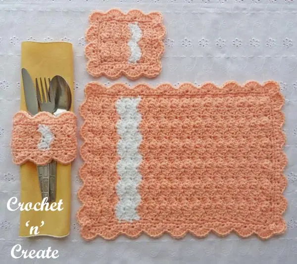 Place setting free crochet pattern