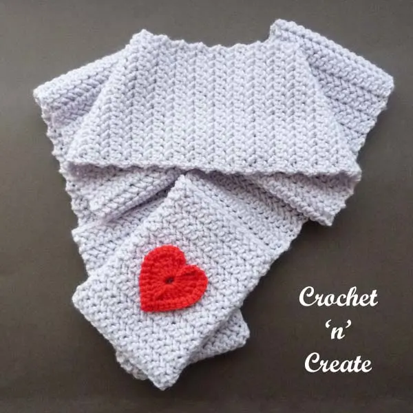 Valentine pocket scarf uk free crochet pattern