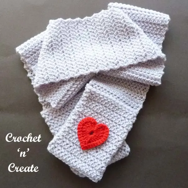 Crochet valentine pocket scarf uk