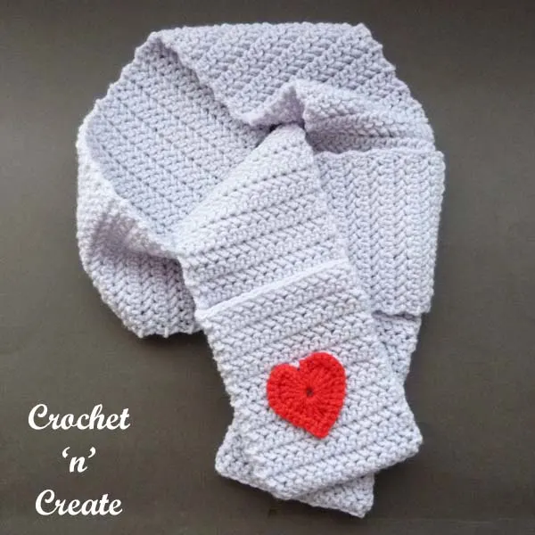 Crochet valentine pocket scarf uk pattern