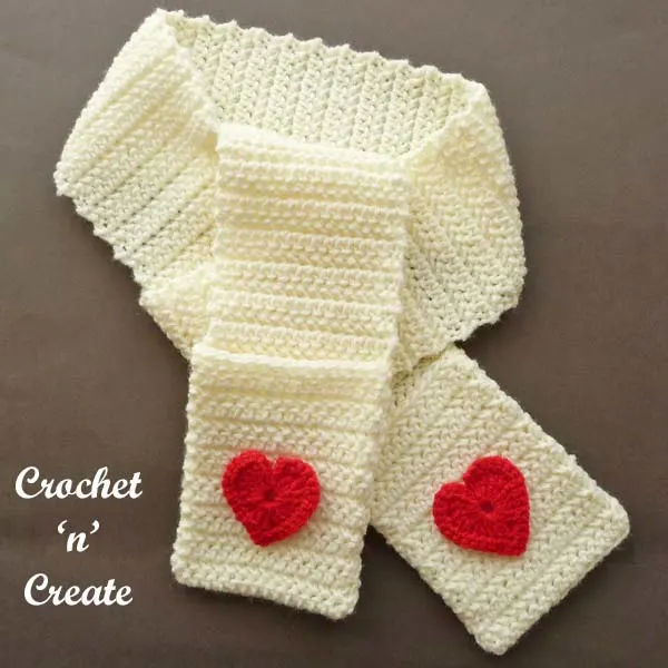 valentine pocket scarf crochet pattern