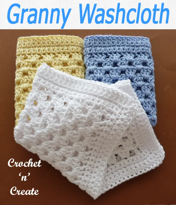 Granny stitch washcloth, this free crochet pattern is ideal for beginner crocheters, add a bar of soap and it makes a lovely gift. CLICK and scroll down the page for the pattern. | #crochetwashcloth #crochetspa #crochetbathroom #crochetncreate #crochet #howto #crochetpattern #freecrochetpattern #easypattern #freepattern #forbeginners #diy #crafts #crochetaddict #followforcrochet